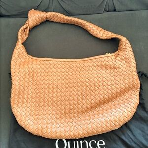 Quince Brown Woven Hobo Bag